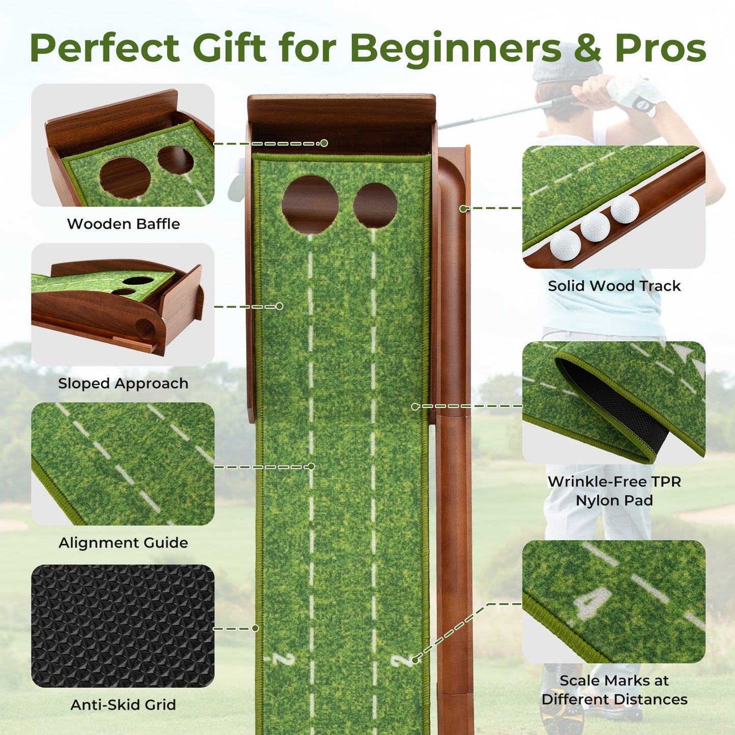 Golf Putting Mat / Practice Training Aid